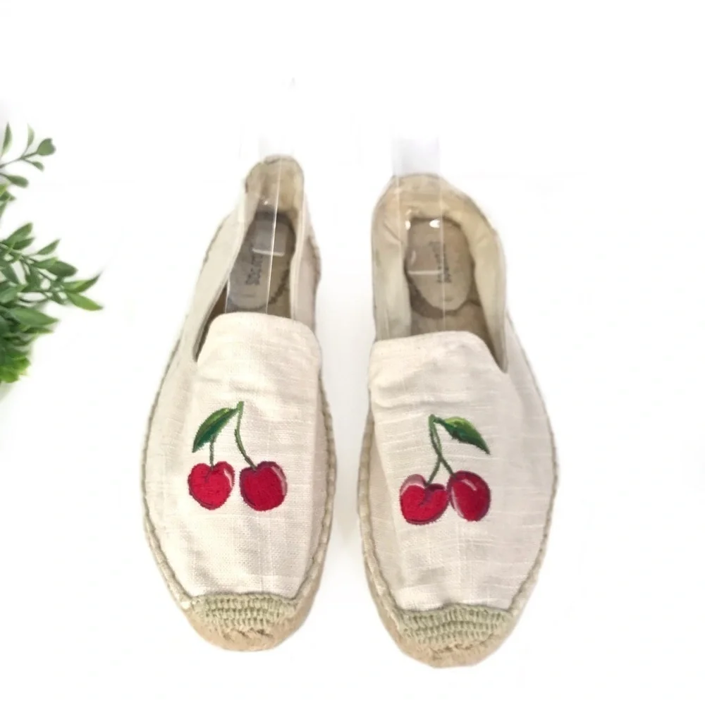 SOLUDOS Cherry On Top Platform Smoking Slippers Espadrilles 11